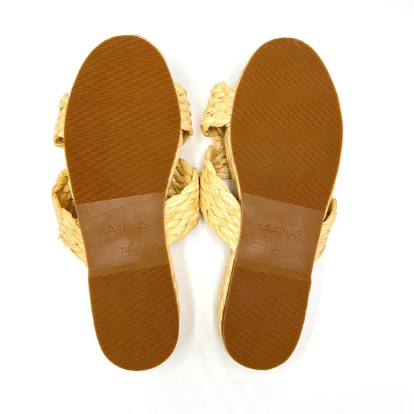 Kaanas Womens Inagua Natural Woven Raffia Slip On Platform Flat Sandals Shoes 7 - Picture 9 of 11